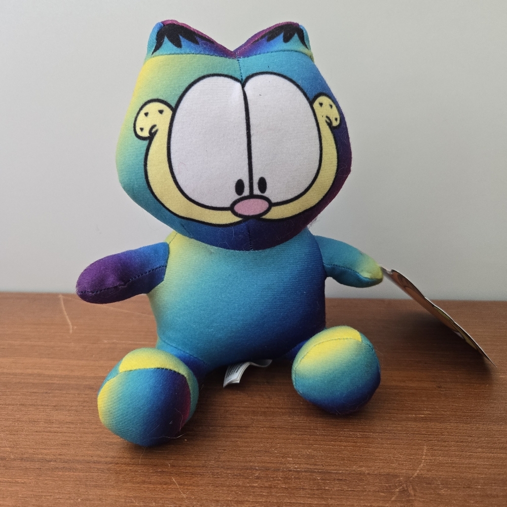 Garfield Cat Nickelodeon Stuffed Animal Plush Toy Factory Rainbow Tie Dye NWT